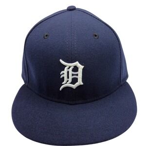 New Era Detroit Tigers 59FIFTY Fitted Hat Navy Blue MLB Authentic Size 7 3/8